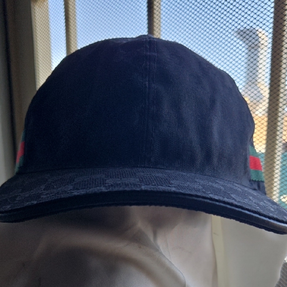 Gucci Elegant Black Textile Hat in large